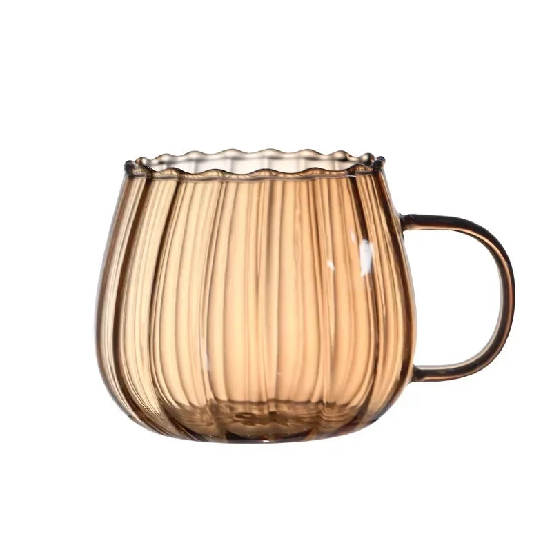 Tasses cafe verre borosilicate striees 400 ml petitjeuner