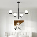 Moderner Design-Kronleuchter aus Glas mit Metallstruktur