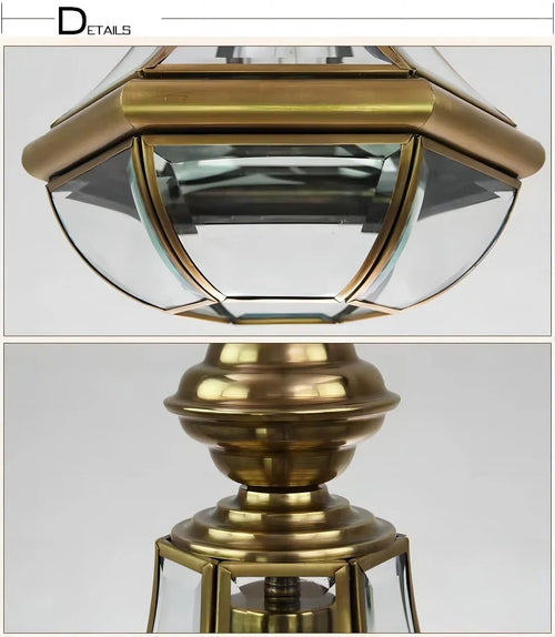 lustre de style rural américain en cuivre plein étanche