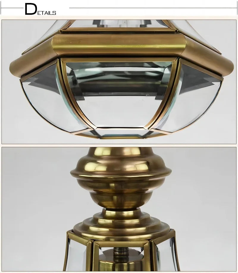 lustre de style rural américain en cuivre plein étanche - vue 7 sur 9