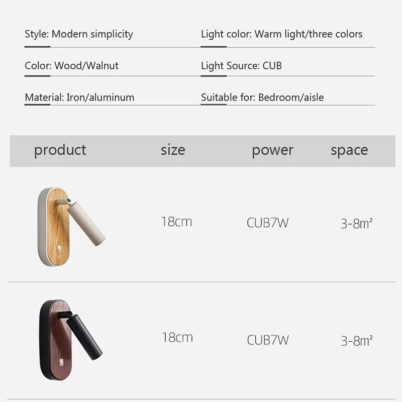 applique murale led en bois design nordique décoratif d'intérieur - vue 5 sur 8