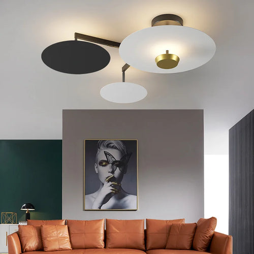 lustre rond avec télécommande gradation pour déco art salon