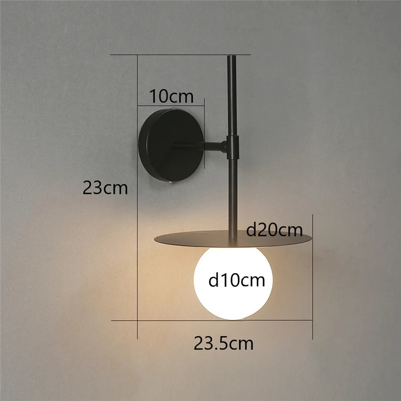 applique murale circulaires en fer et verre led personnalisables
