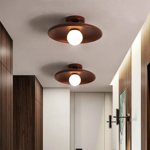 Plafonnier nordique plafonnier rond en bois pour vestiaire chambre salle d'étude couloir enfant maison intérieur éclairage de haute qualité