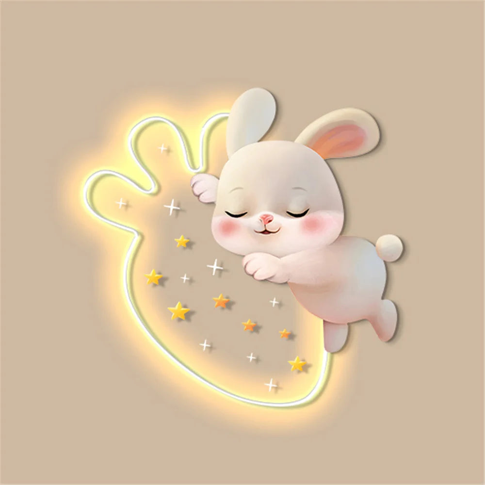 applique murale lapin aux fraises pour chambre d'enfant décorative - vue 8 sur 8