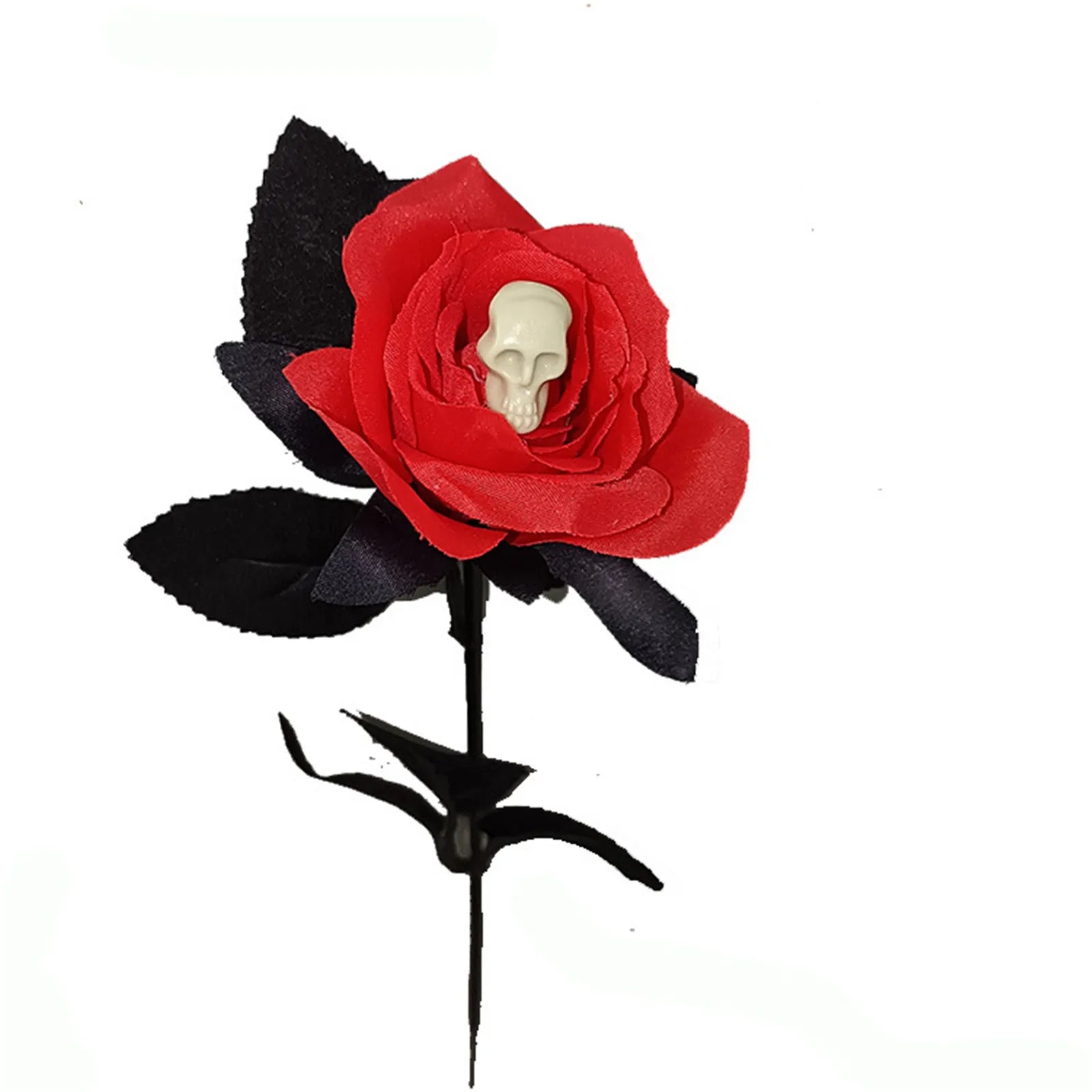 décoration gothique dHalloween avec fleurs artificielles et tête de mort - vue 12 sur 11