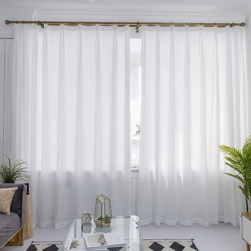 Rideau tulle transparent motifs floraux géométriques style luxe