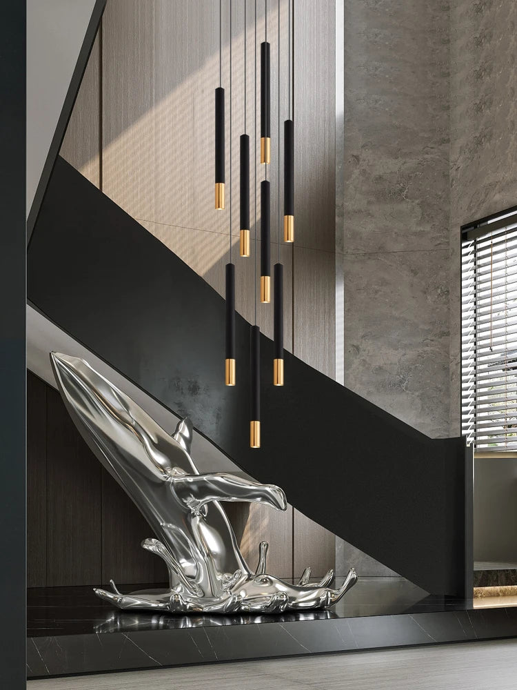 lustre led tubulaire pour éclairage intérieur de restaurant - vue 5 sur 17