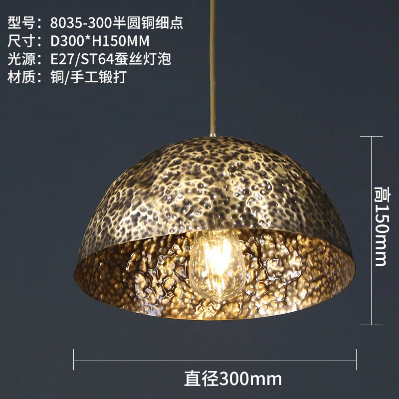 Dekorativer chinesischer Kronleuchter aus Kupfer für eine Zen-Atmosphäre