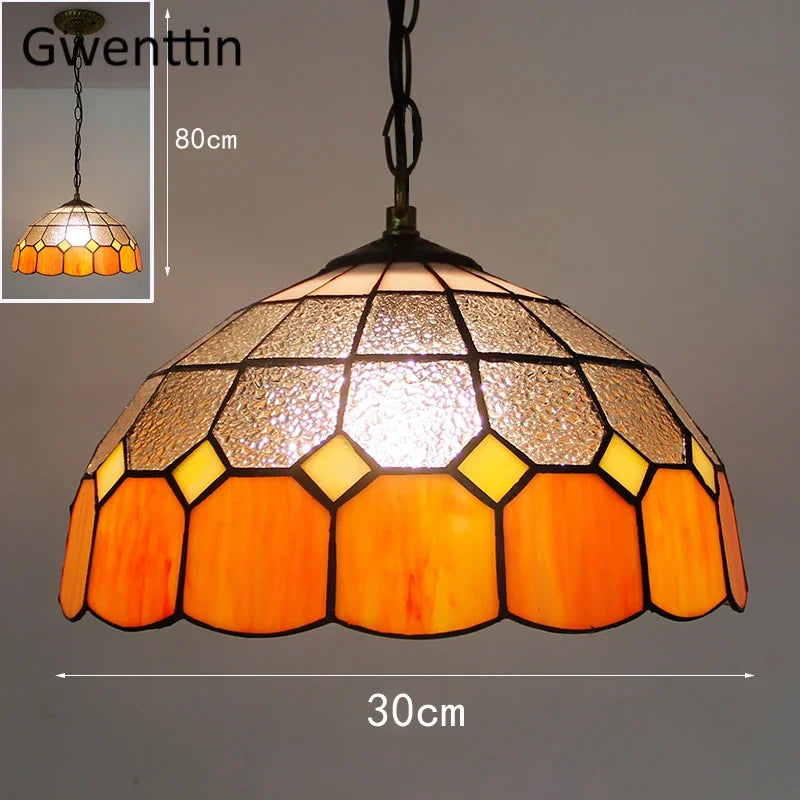 Pendelleuchte aus Buntglas im Tiffany-Stil für Ihre Inneneinrichtung - vue 10 sur 26