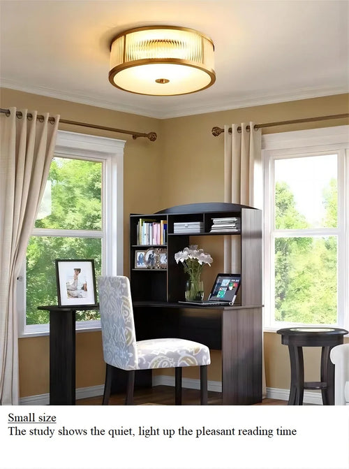 plafonnier led cuivre cristal décoratif intérieur