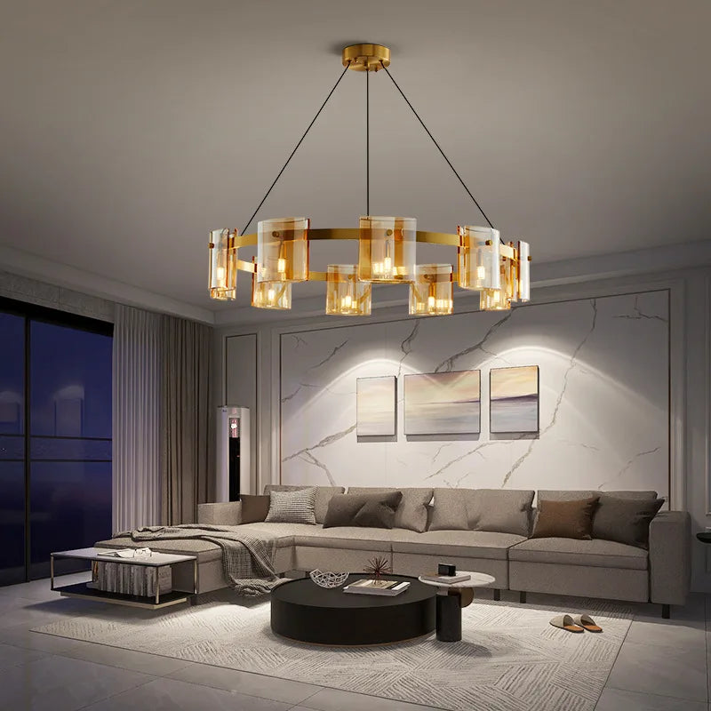 lustre moderne en verre fumé pour une décoration élégante - vue 6 sur 16