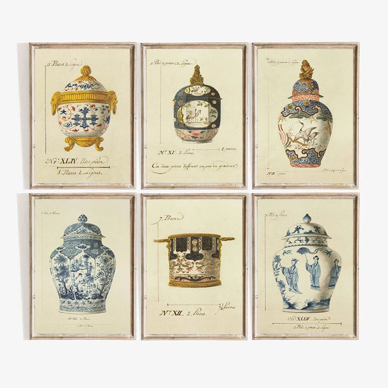 pot en porcelaine chinoiserie vintage pour décoration intérieure et cadeaux