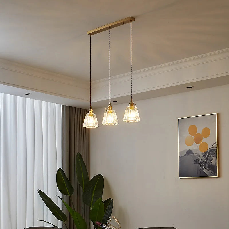 lustre en verre rétro style japonais petite suspension - vue 3 sur 7