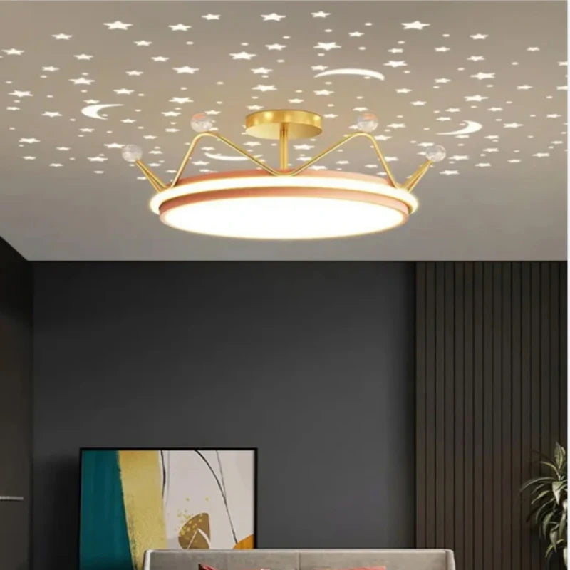 lustre led dimmable étoile lune pour enfants décoration chambre - vue 5 sur 8