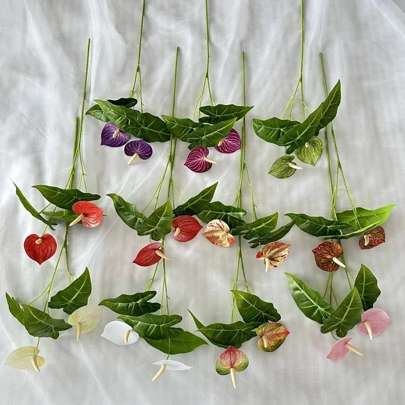 fleurs artificielles anthurium pour décoration de fête et vacances - vue 5 sur 16