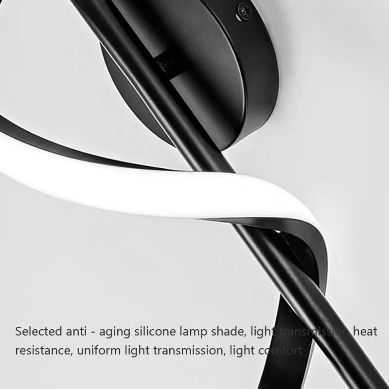 Nordische LED-Wandleuchte Schwarz Weiß Gold - vue 6 sur 12