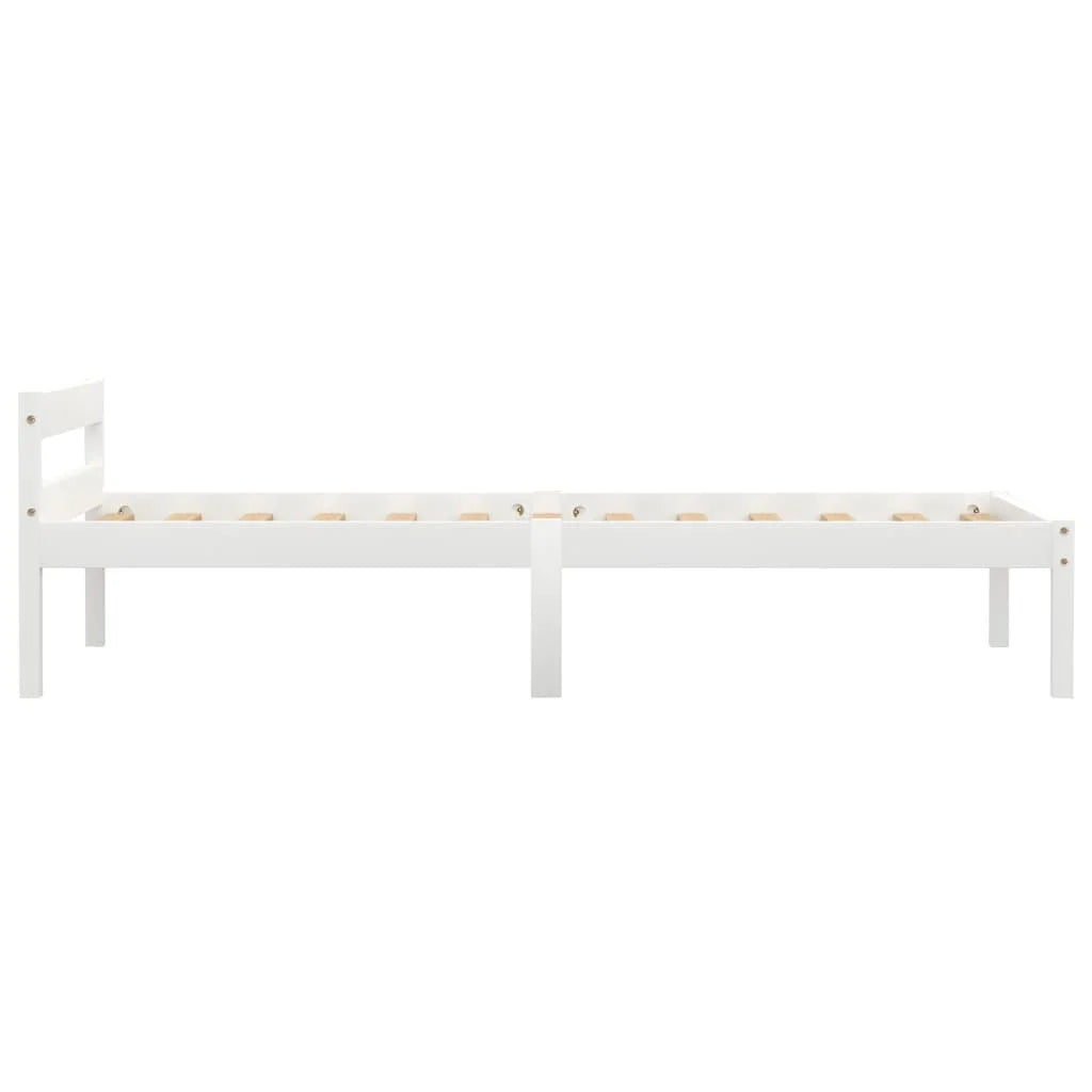 Single Double Metal Bed Frame White gray core Slats Platform Easy Assembly Heavy Duty don Free bedframs, No Box Spring - vue 3 sur 7