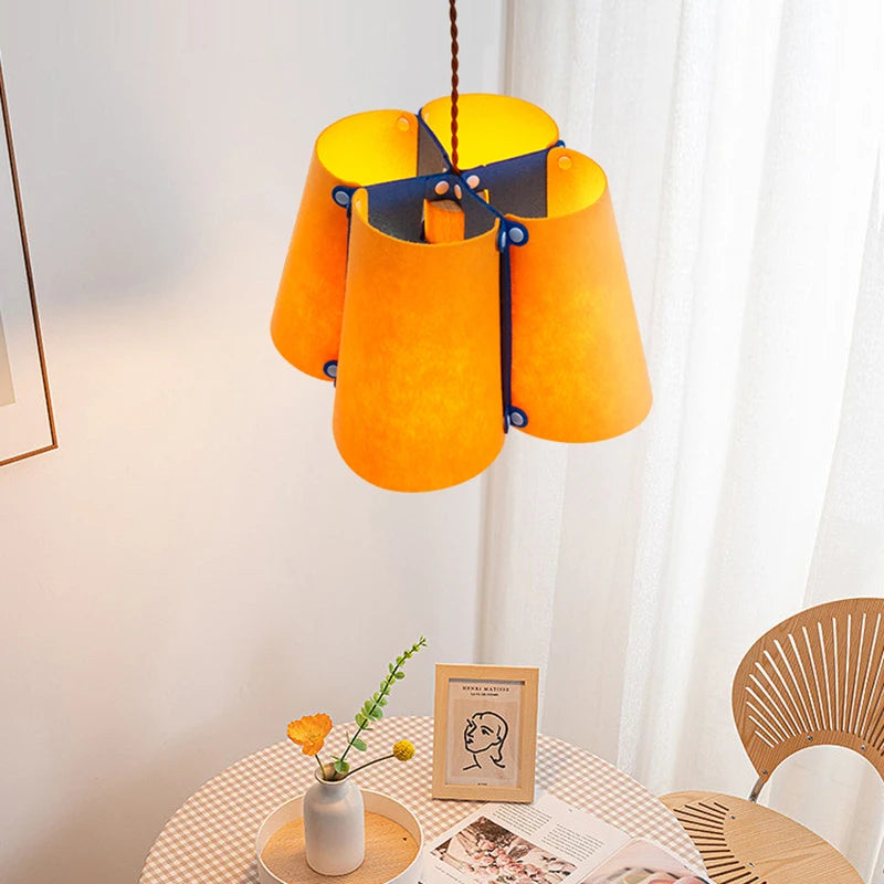 Art Design Restaurant Pendant Lamps Detachable Felt Sconces LED E27 Hanging Light for Living Room Dining Table Green White Pink - vue 3 sur 11