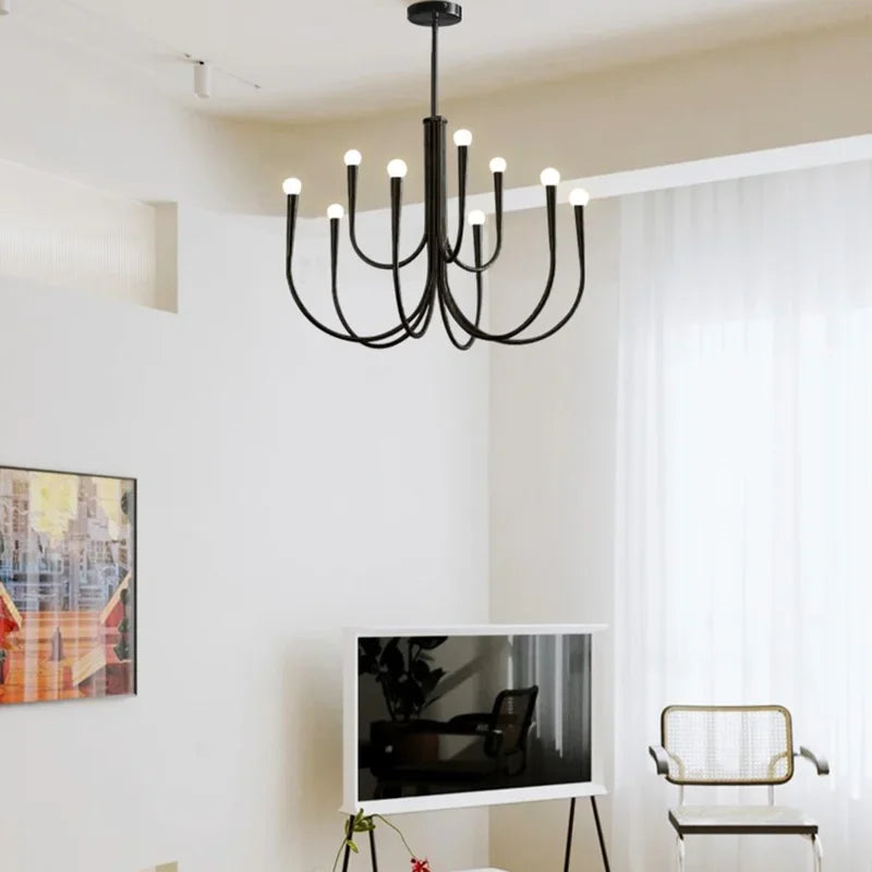 lustre style français doré led pour décoration de luxe - vue 6 sur 14