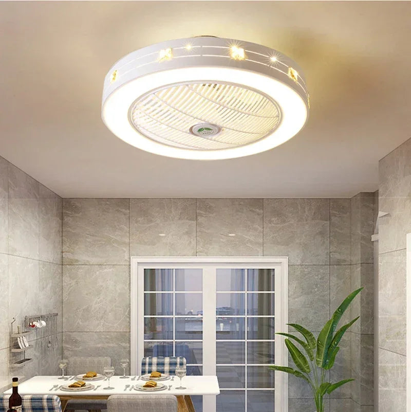 ventilateur de plafond moderne avec lumière led et télécommande