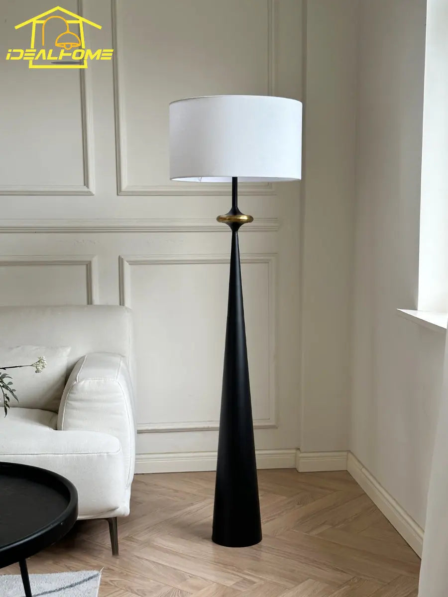 lampadaire minimaliste wabi-sabi design japonais en fer pour intérieur - vue 5 sur 11
