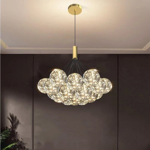 Kronleuchter aus Glas mit Blasen für romantisches Sternenlicht - vue 2 sur 11