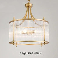 lustre moderne en cuivre avec tubes de verre 2 modèles disponibles