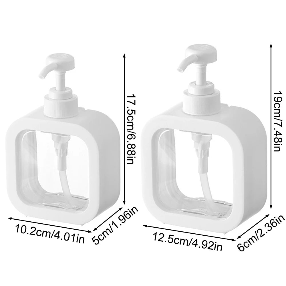 A large-capacity soap dispenser bottle, transparent visible plastic press bottle, suitable for travel, kitchen, bathroom - vue 6 sur 8