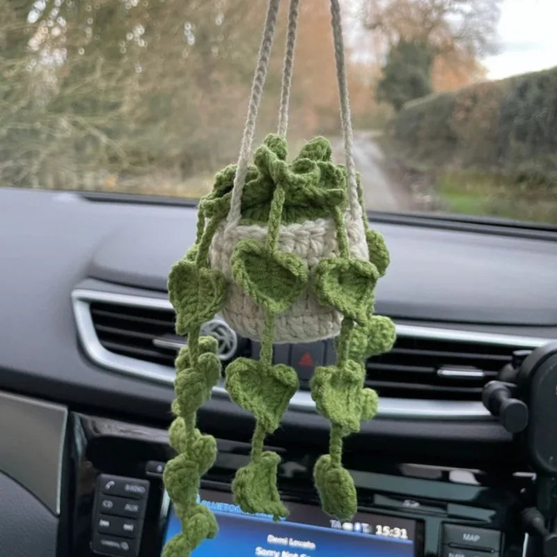 crochet suspendu créatif pour décoration de voiture plante en pot - vue 12 sur 34