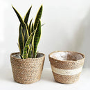 pot de fleurs tissé en seagras fait main pour plantes décoratives