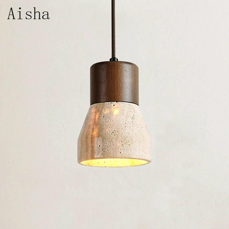 suspension wabi sabi créative en pierre naturelle décorative - vue 5 sur 8