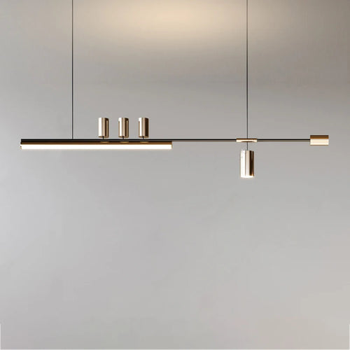 2024 Modern minimalist dining room chandelier high level slotted bar counter kitchen interior decorative lighting - vue 4 sur 11