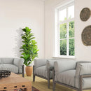 arbre tropical artificiel avec grandes branches et feuilles en plastique