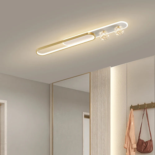 Moderner luxuriöser Kronleuchter mit Sternendesign und langer Einbauleiste - vue 4 sur 14