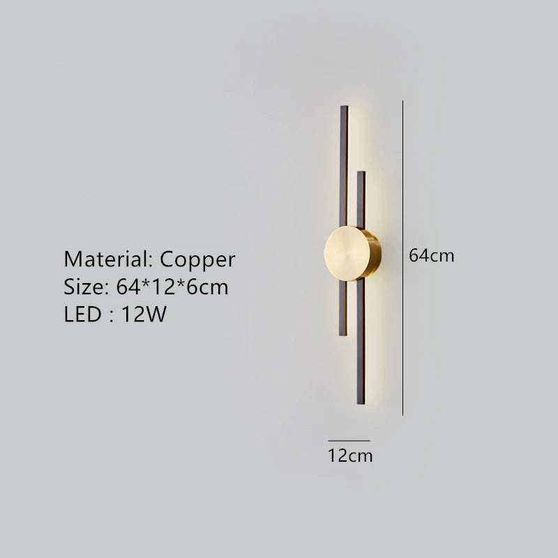 Minimalistische LED-Wandleuchte aus Messing für Restaurant und Flur - vue 15 sur 18