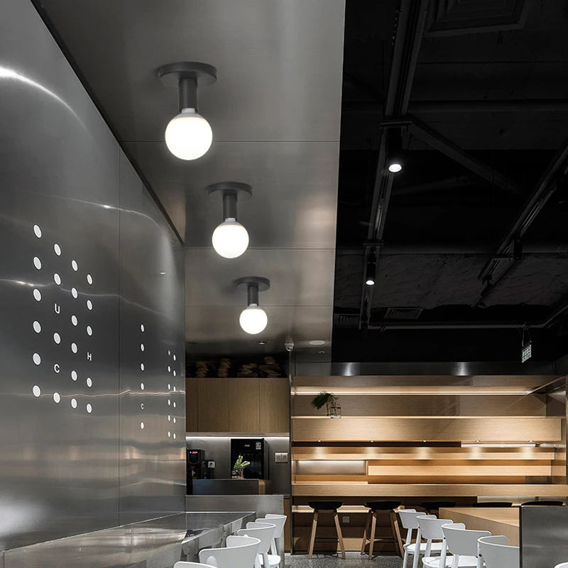 plafonnier led moderne style industriel rétro pour décoration intérieure - vue 7 sur 14