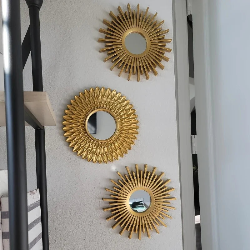 lot de 3 miroirs décoratifs en forme de tournesol pour décoration intérieure - vue 3 sur 7