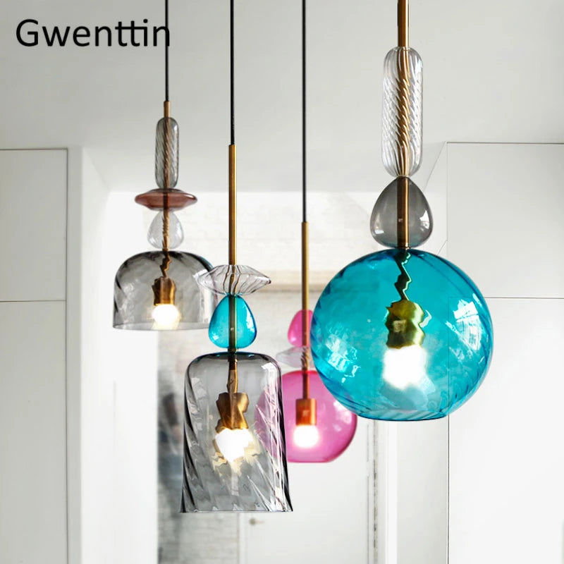 suspension en verre moderne pour décoration intérieure et luminaires - vue 5 sur 11