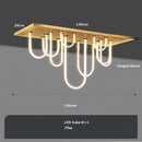 lustre rectangulaire en acier inoxydable à intensité variable