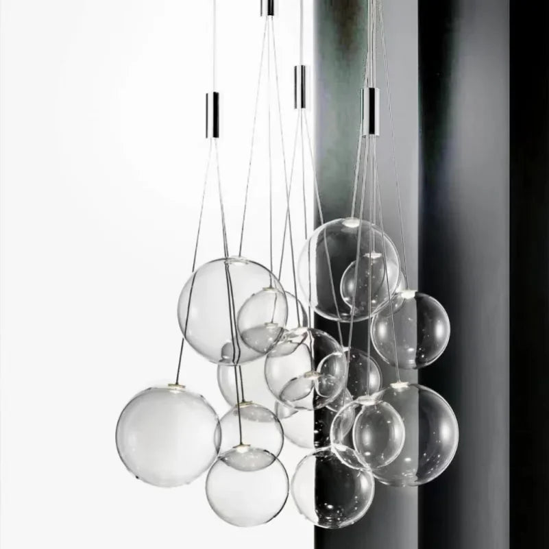 lustre en verre suspension design pour éclairage moderne - vue 7 sur 11