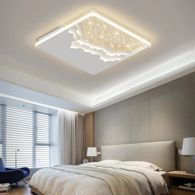 luxe salon plafonnier moderne Intelligent LED décoration intérieure lampes créatif ciel étoilé chambre salle à manger lustre