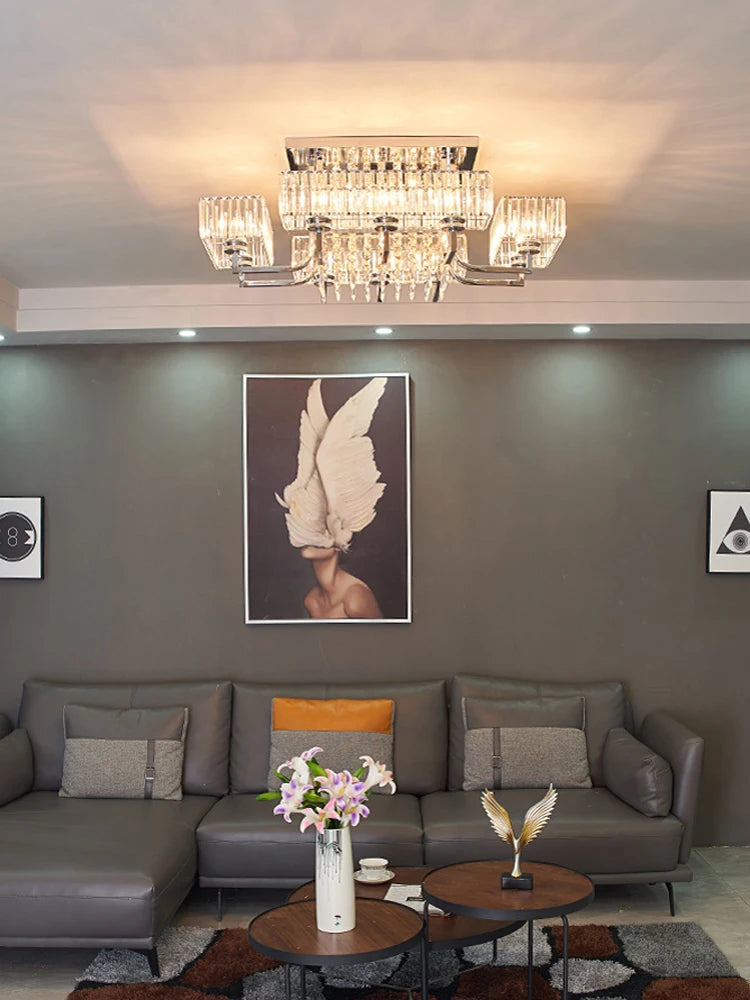 lustre dimmable en cristal pour un éclairage élégant - vue 7 sur 12