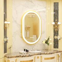 miroir oval à led avec éclairage ajustable et anti-buée
