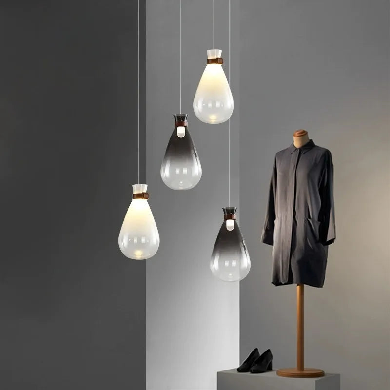 lustre moderne en verre design pour décoration intérieure élégante - vue 4 sur 9