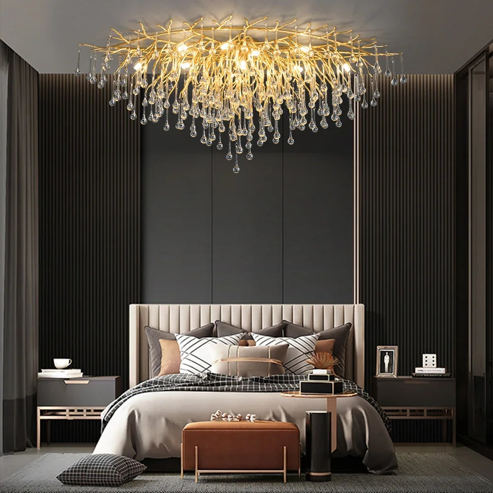Nordischer LED-Kronleuchter aus Kristall für elegantes Ambiente - vue 5 sur 16