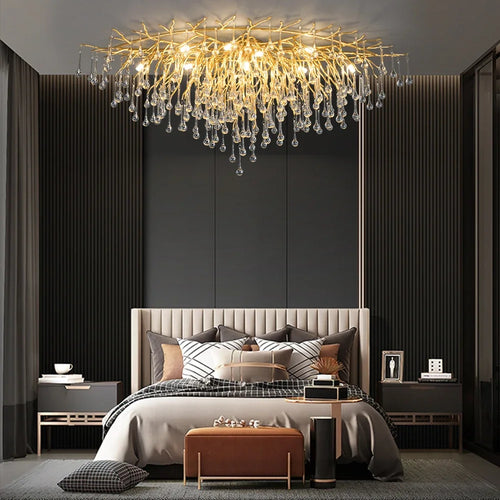 Nordischer LED-Kronleuchter aus Kristall für elegantes Ambiente - vue 6 sur 16