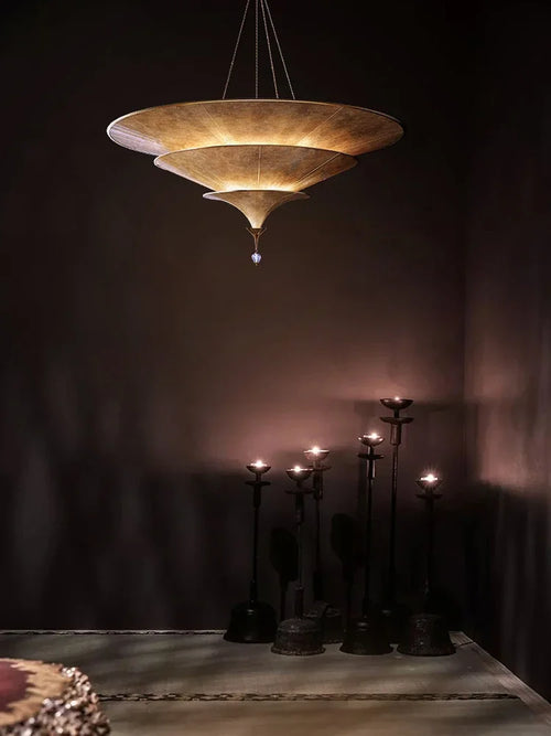 Pendelleuchte Wabi Sabi für elegante asiatische Wohnraumgestaltung - vue 3 sur 9
