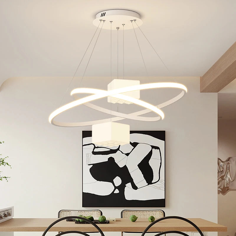 lustre moderne led pour éclairage intérieur décoratif - vue 5 sur 12