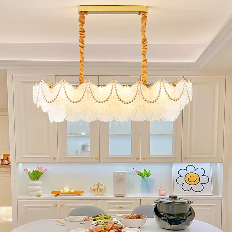 lustre de luxe en forme de coquille en cristal feng shui - vue 7 sur 11